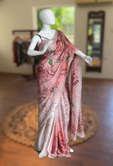 Coral Dream - Pink Floral Saree