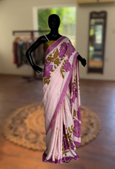 Morning Blush - Pink and Yellow Florals Saree