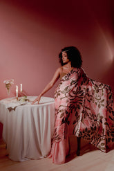 Edwina - Pink and Cream Floral Saree