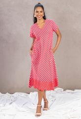 Striped Romance -Red and White Dress