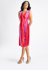 Raspberry Gum Wrap-Around Dress