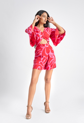 Coral Bloom Romper