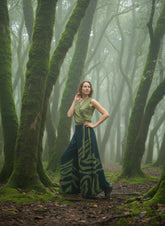 Green Wrap Batik Top