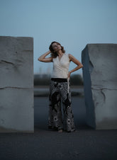 Cream Batik Wrap Top