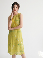 Green and White Dress