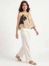 Green Carnation Crop Top
