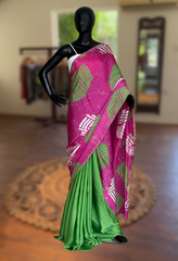 Binara - Purple and Blue Floral Saree