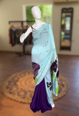 Binara - Purple and Blue Floral Saree