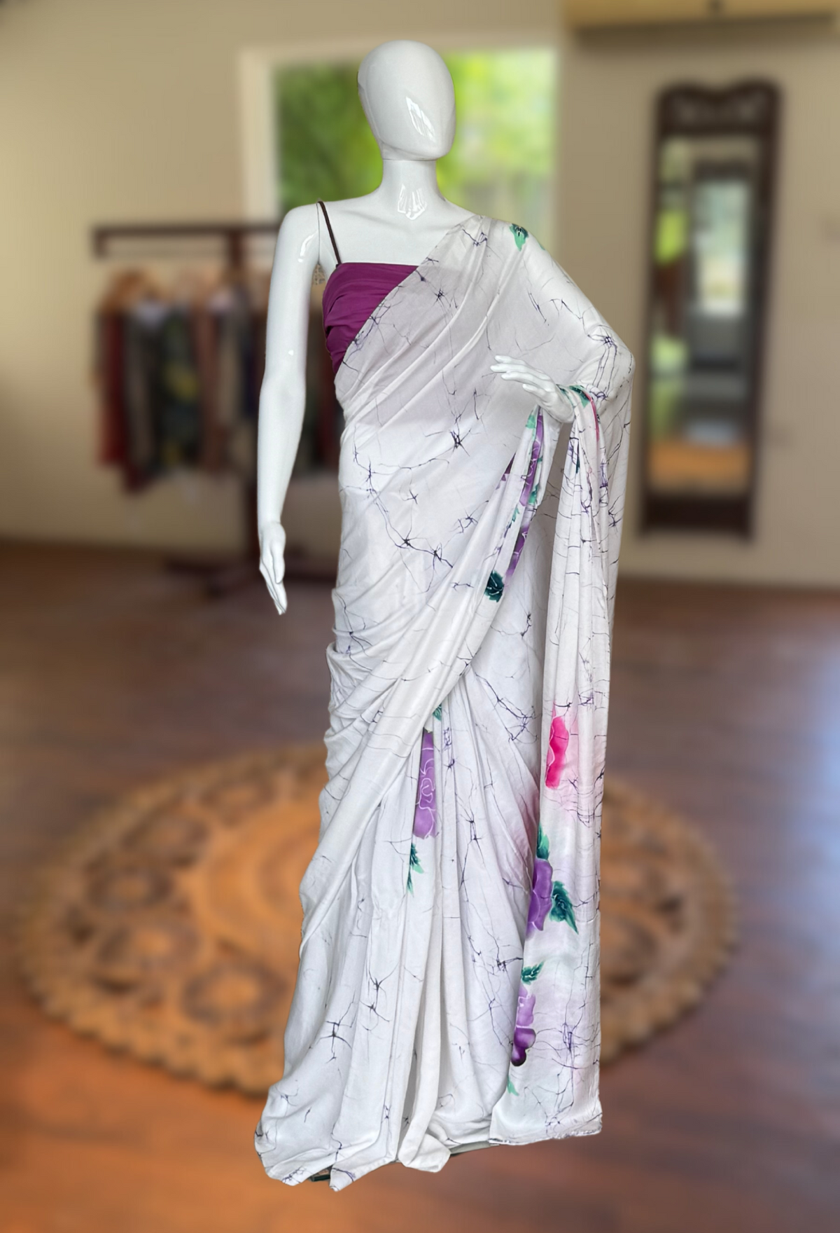 Shades of Rosé - Pink and Purple Floral Saree