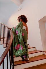 Kate - Purple and Green Floral Saree