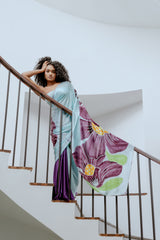 Francesca - Blue and Purple Floral Saree