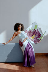 Francesca - Blue and Purple Floral Saree