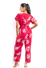 Petals of my Heart Jumpsuit- Red and White Floral design