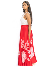 Red Blossom Skirt- Red Skirt, with Floral designs