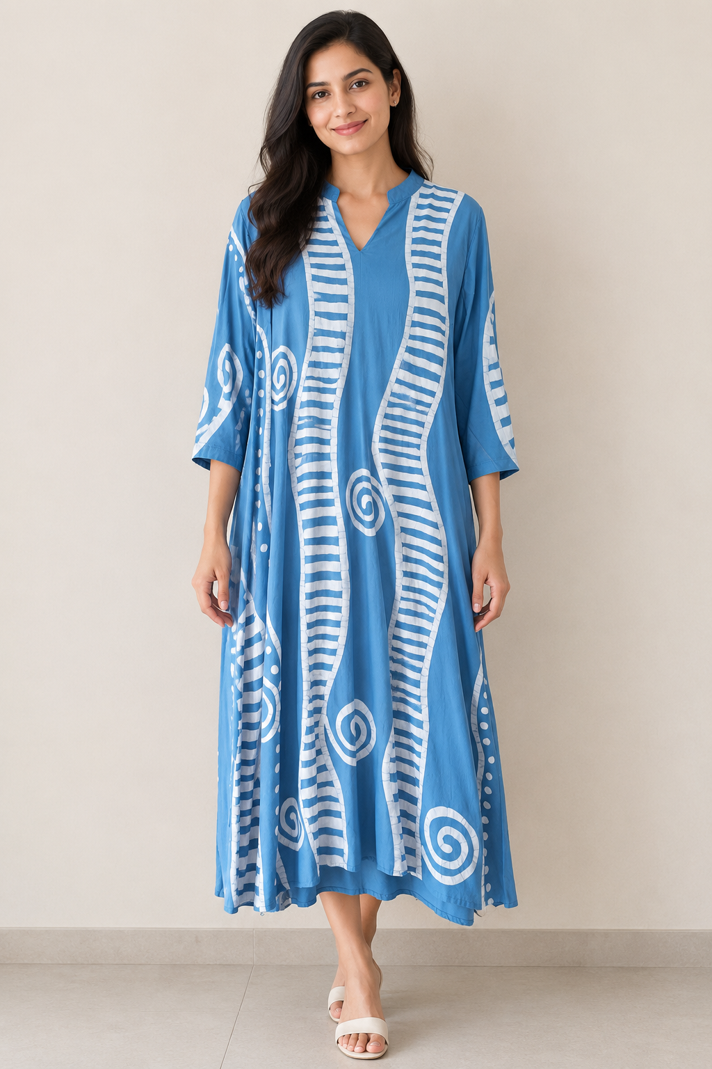 Tidal Serenity Viscose Dress