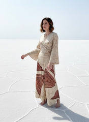 Beige Batik Wrap Top