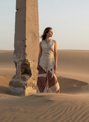 Beige Batik Wrap Top