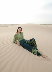 Green Wrap Batik Top