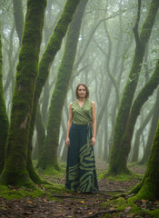 Green Wrap Batik Top