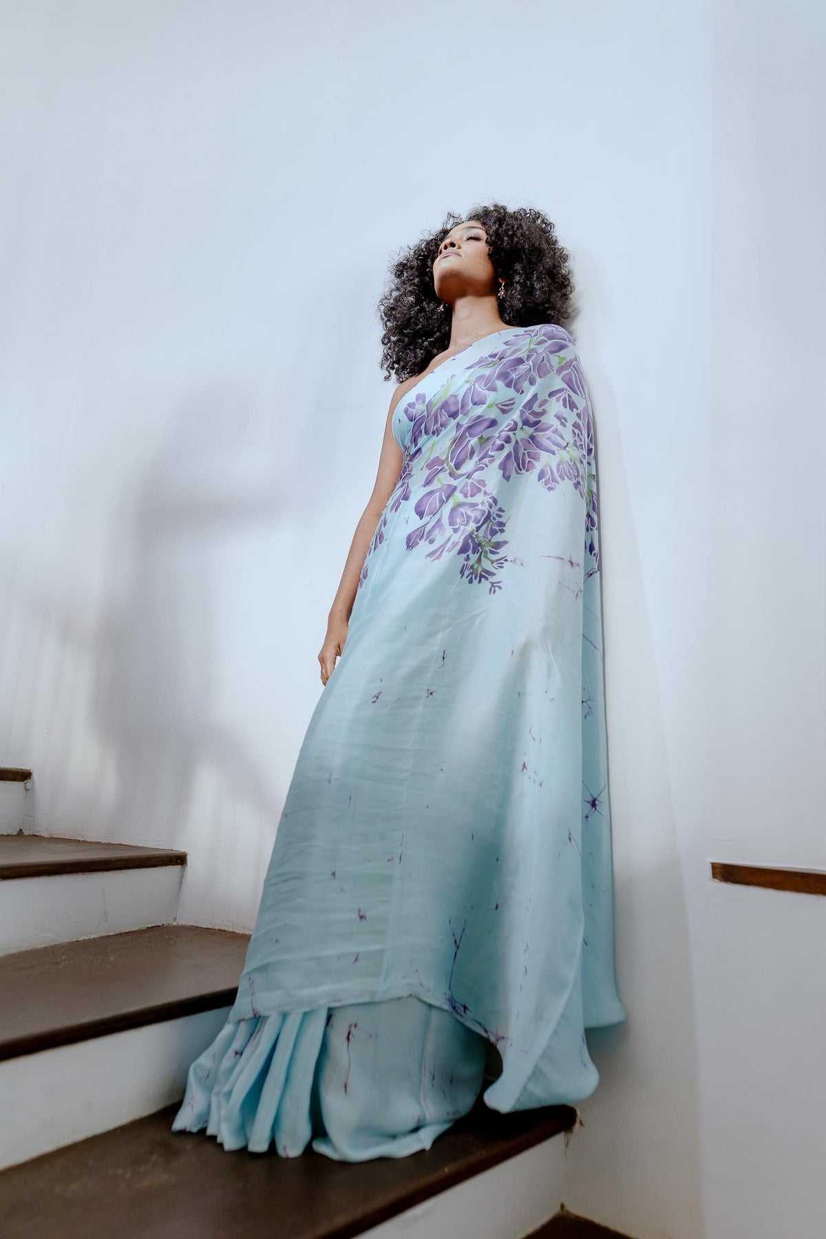 Whistledown - Blue and Purple Floral Saree