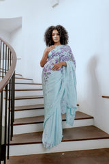 Whistledown - Blue and Purple Floral Saree