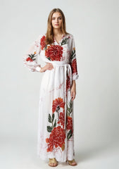 Marigold Floral Pheasant Maxi Dress