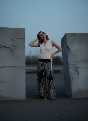 Cream Batik Wrap Top
