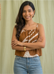 Brown and Cream Top