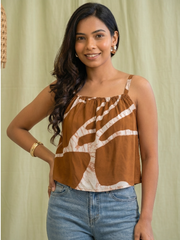Brown and Cream Top