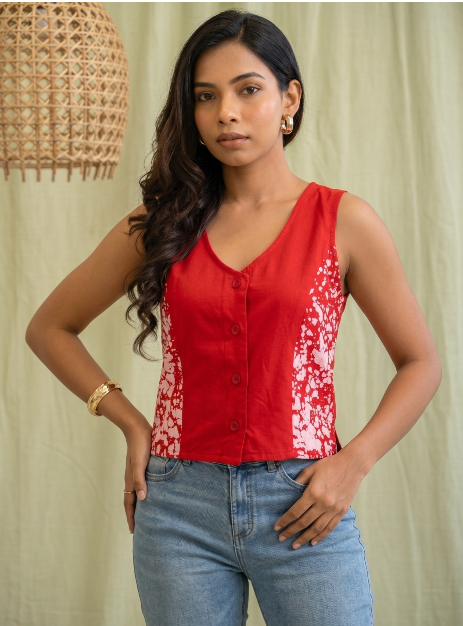 Red and White Top