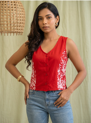 Red and White Top