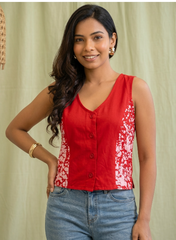 Red and White Top