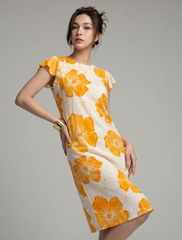Orange and White Dress