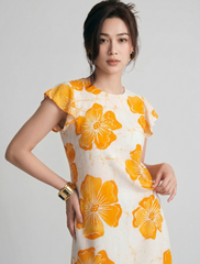 Orange and White Dress