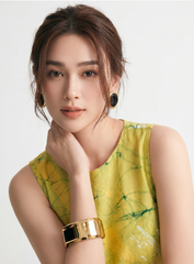 Green and White Dress