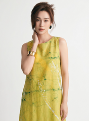 Green and White Dress