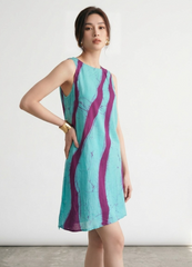 Silk Blue and White Dress