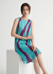 Silk Blue and White Dress