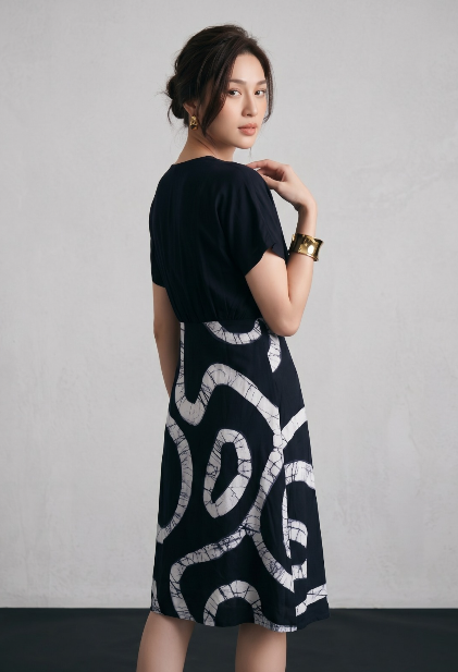 White and Black Dress