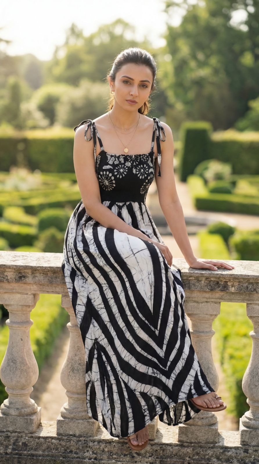 Black and White Batik Frock
