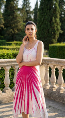 Pink and White Batik Frock