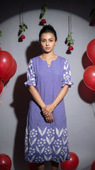 Purple and White Batik Frock