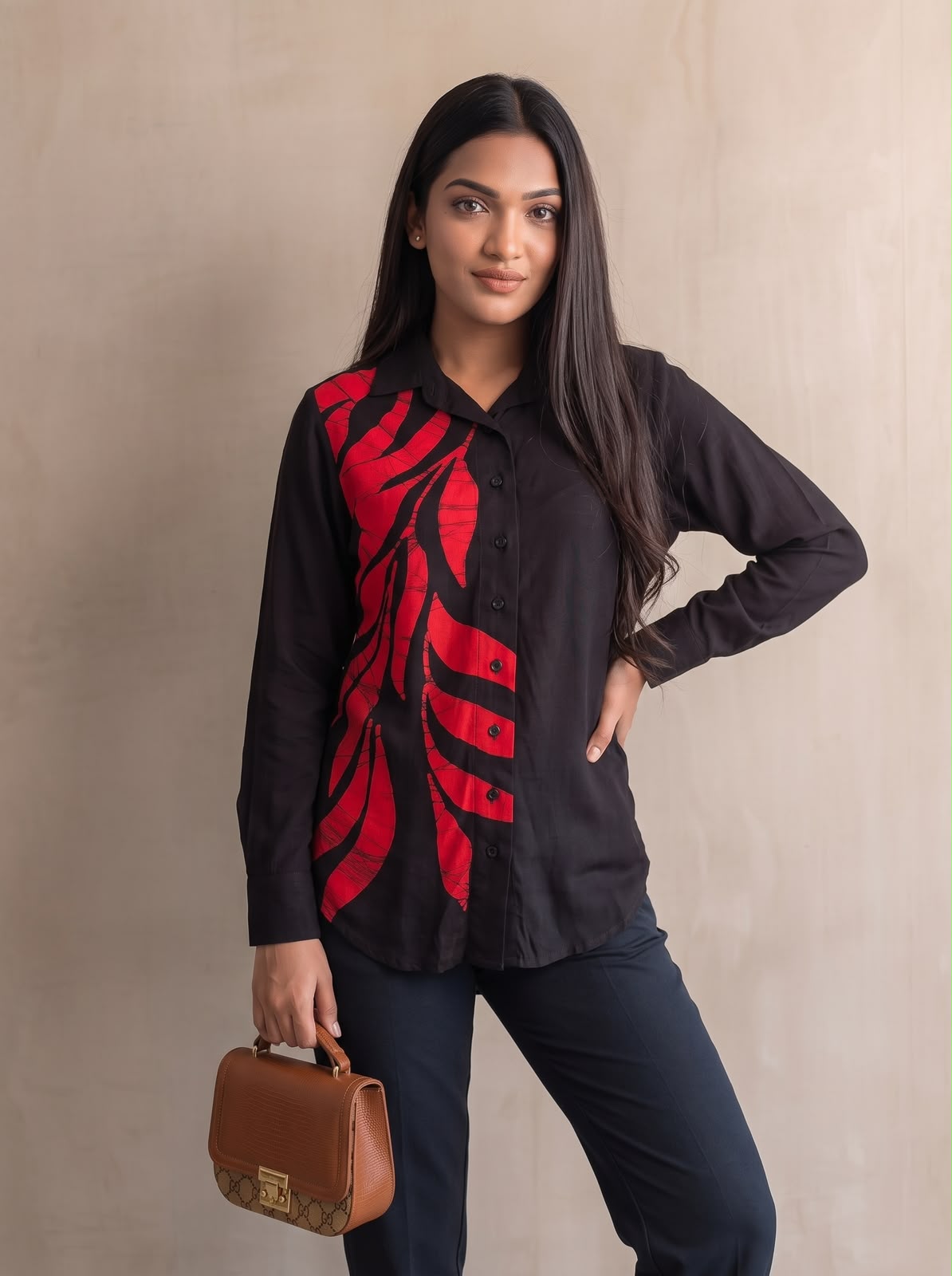 Black and Red Batik Shirt