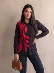 Black and Red Batik Shirt
