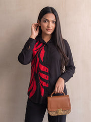 Black and Red Batik Shirt