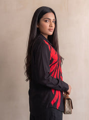 Black and Red Batik Shirt