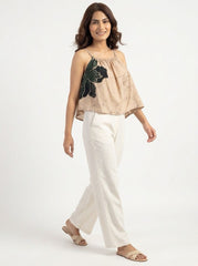 Green Carnation Crop Top