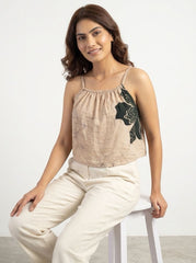 Green Carnation Crop Top
