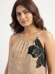 Green Carnation Crop Top