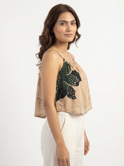 Green Carnation Crop Top